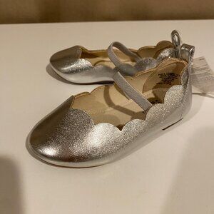 Baby‎ Gap Silver Ballet Flats Toddler Size 5 NWT Mary Jane Dress Shoes